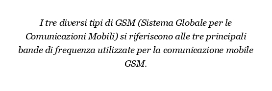 Quali sono i 3 diversi tipi di GSM?