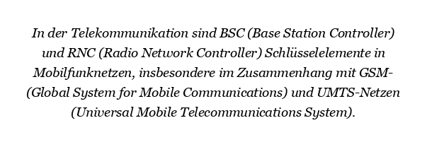 Was ist BSC und RNC in der Telekommunikation?