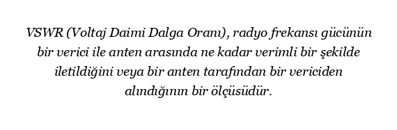 Anten üzerindeki VSWR etkisi nedir?