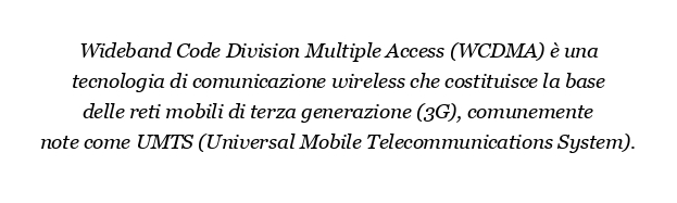 Che cos'è il WCDMA con accesso multiplo a divisione di codice a banda larga?