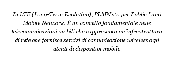 Cos'è il PLMN in LTE?