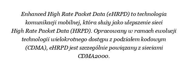 Czym jest sieć eHRPD?