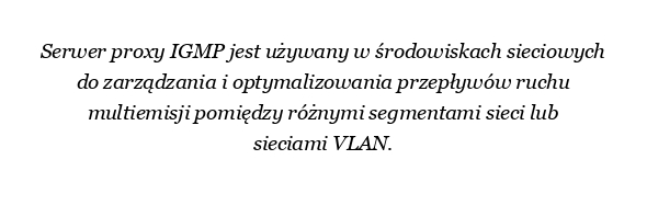 Do czego służy serwer proxy IGMP?