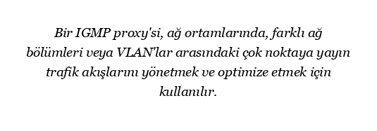 IGMP proxy'si ne için kullanılır?