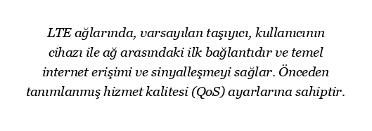 LTE'de varsayılan taşıyıcı ve özel taşıyıcı nedir?