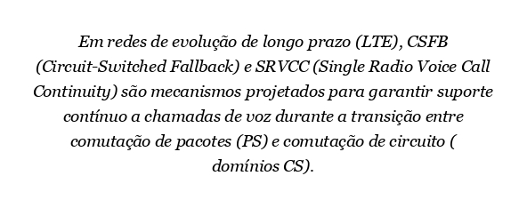 O que é CSFB e Srvcc em LTE?