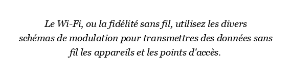 Quels sont les schémas de modulation utilisés en WiFi ?