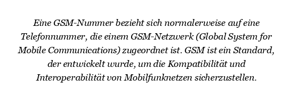 Was bedeutet GSM-Nummer?