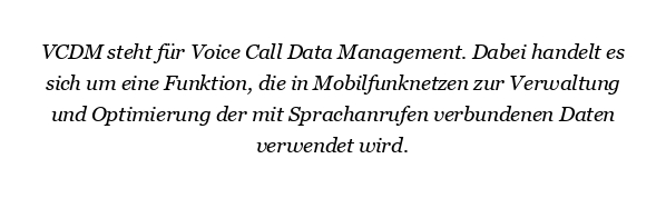 Was bedeutet VCDM?