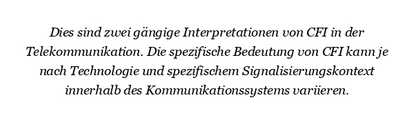 Was ist CFI in der Telekommunikation?