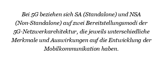 Was ist SA und NSA in 5G?