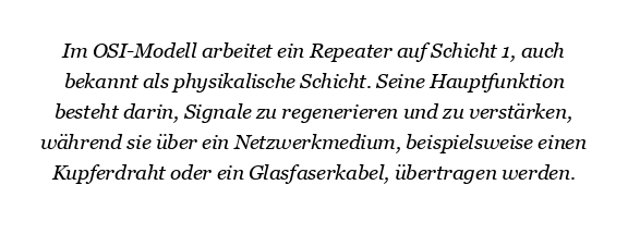 Was ist ein Repeater im OSI-Modell?