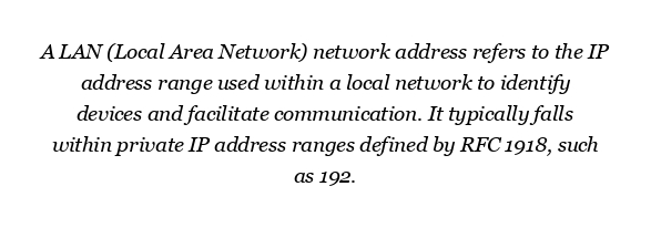 What is LAN network address?