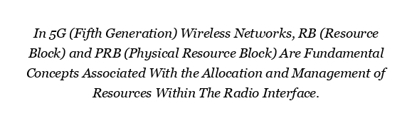 What is RB and PRB in 5G?