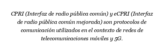 ¿Qué es CPRI frente a eCPRI 5G?