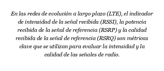 ¿Qué es RSSI, RSRP y RSRQ?
